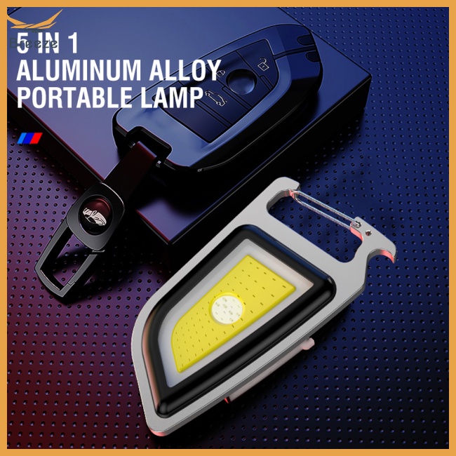 Móc Khóa Đèn Pin Led Cob Hít Nam Châm Đa Năng