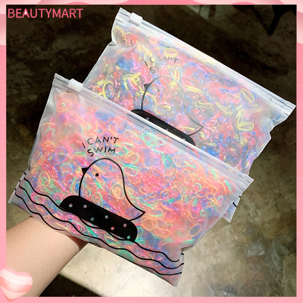 Túi 1000 Dây Buộc Tóc Co Giãn Nhiều Màu Sắc Dùng Một Lần Dành Cho Nữ