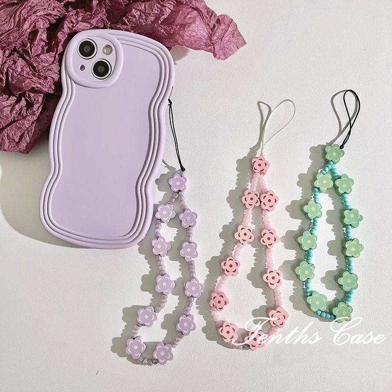 Móc Khóa Ngắn Gắn Điện Thoại Họa Tiết Nơ Hoa Phong Cách Dễ Thương