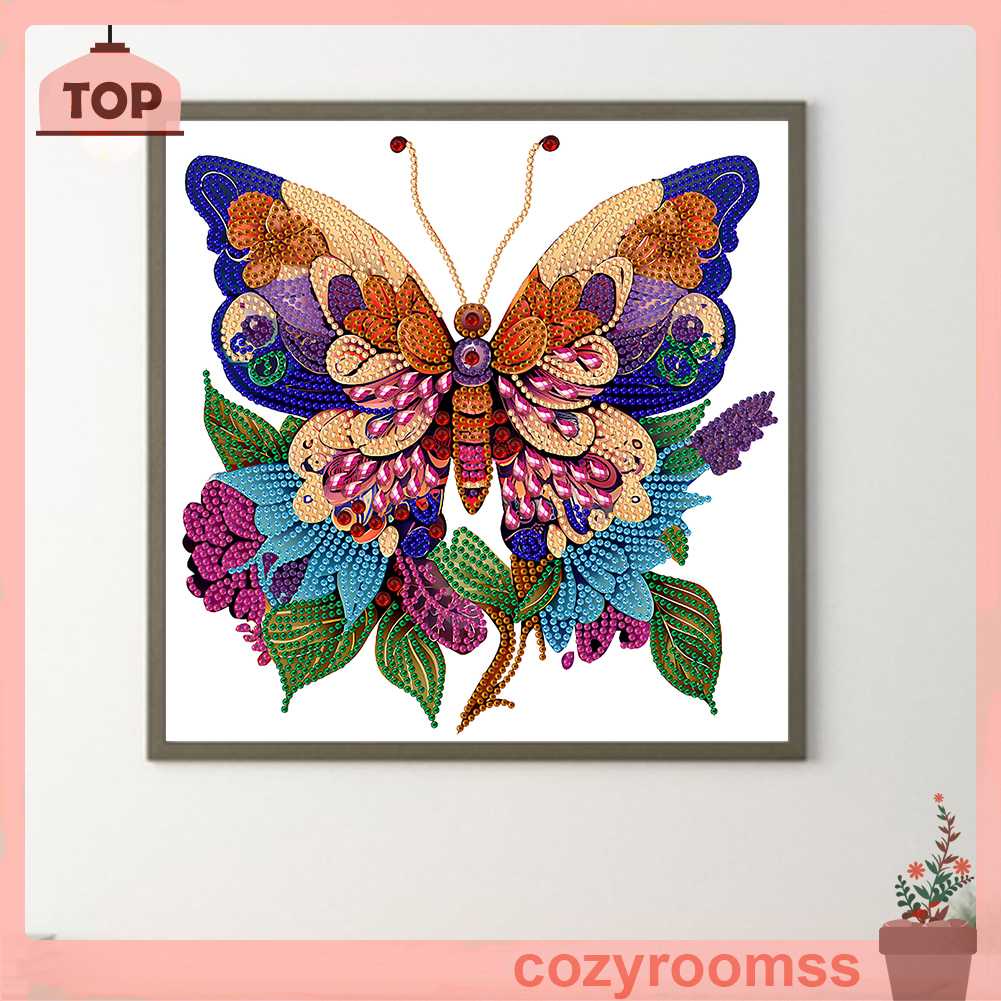 Tranh Đính Đá Hình Cánh Bướm 5D Nghệ Thuật Tự Làm Thủ Công Treo Trang Trí Nội Thất