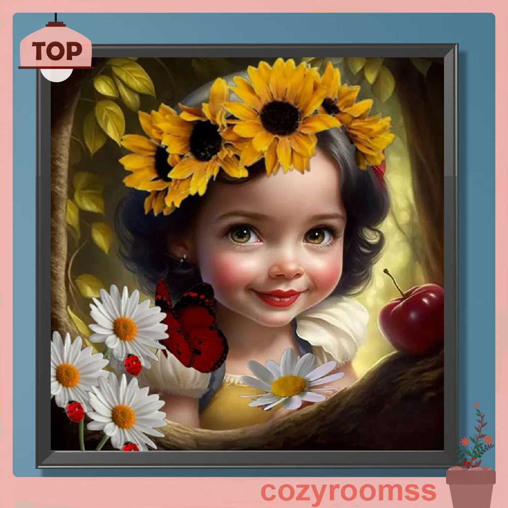 Tranh Đính Đá Kim Cương Toàn Bộ 5D DIY Hình Vẽ Cô Gái Trang Trí Nhà Cửa