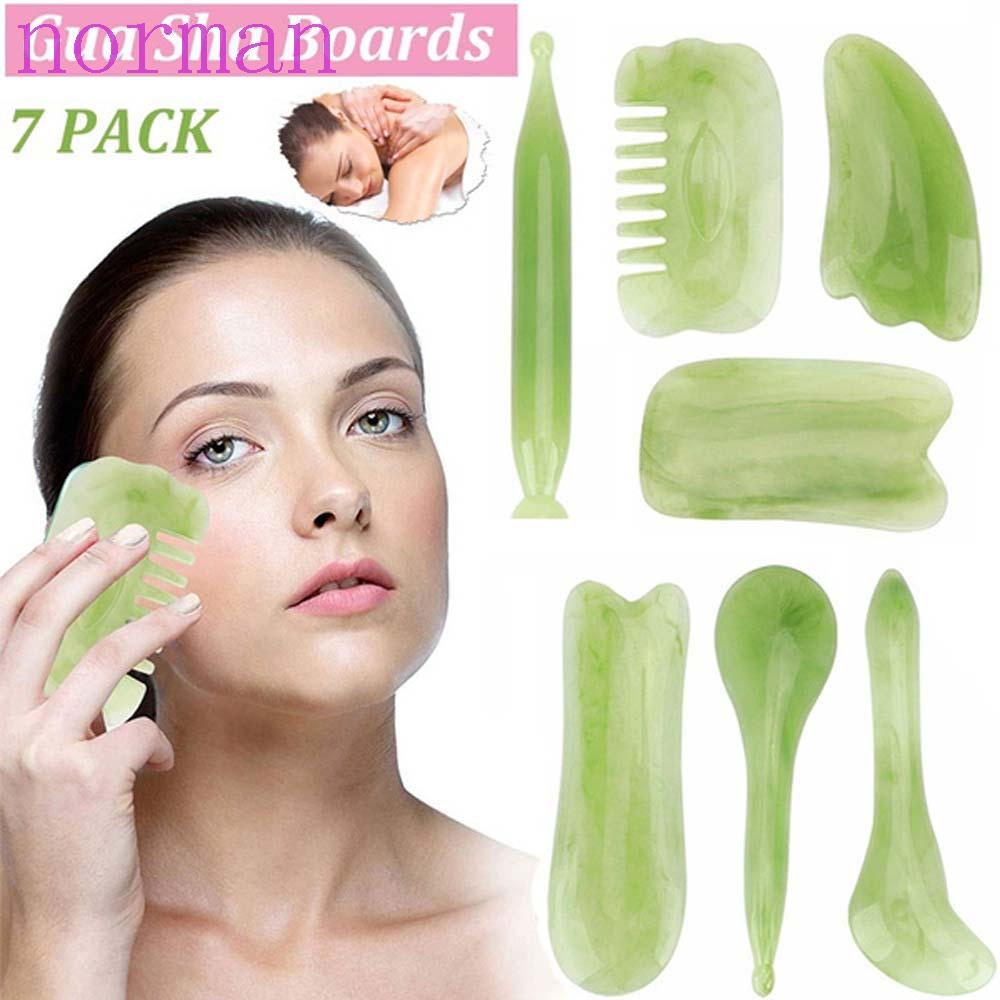 Bảng Gua Sha Bằng Nhựa Tự Nhiên Dành Cho SPA|Máy Mát Xa Cơ Thể Màu Xanh Lá Ngọc Lục Bảo