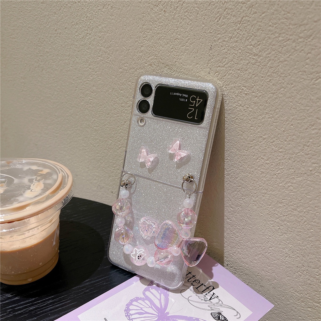 Ốp Điện Thoại Có Dây Gài Họa Tiết Bướm Cho Samsung Galaxy Z Flip3 5G Z Flip 3 Zflip 3 Flip4 Zflip 4