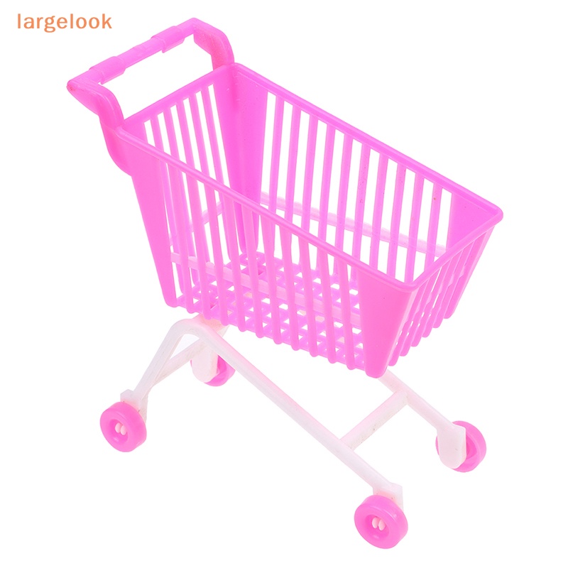 Mô Hình Xe Đẩy Mua Sắm Mini Bằng Nhựa Trang Trí Nhà Búp Bê