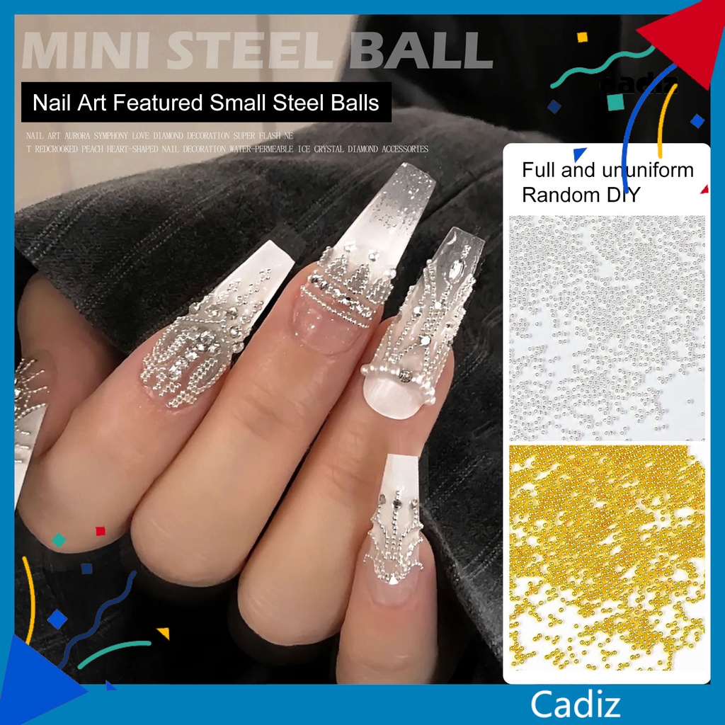 1 Túi Hạt Charm Bằng Hợp Kim Thép Cứng 3D Lấp Lánh Chống Rỉ Sét Kích Thước 0.8 / 1mm Dùng Trang Trí Móng Tay DIY