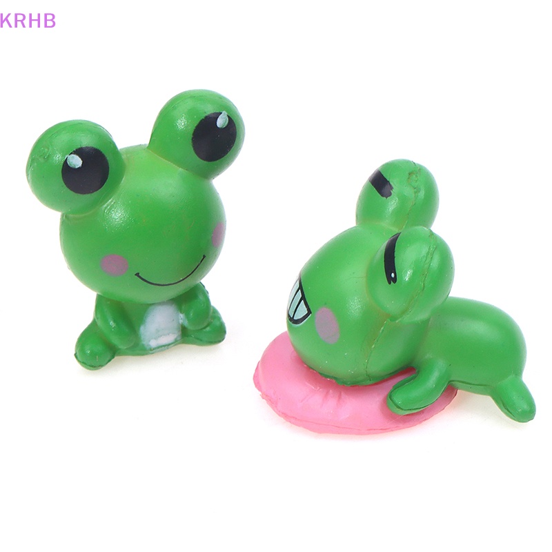 Set 2 Tượng Ếch Hoạt Hình Mini Dễ Thương Dùng Để Trang Trí