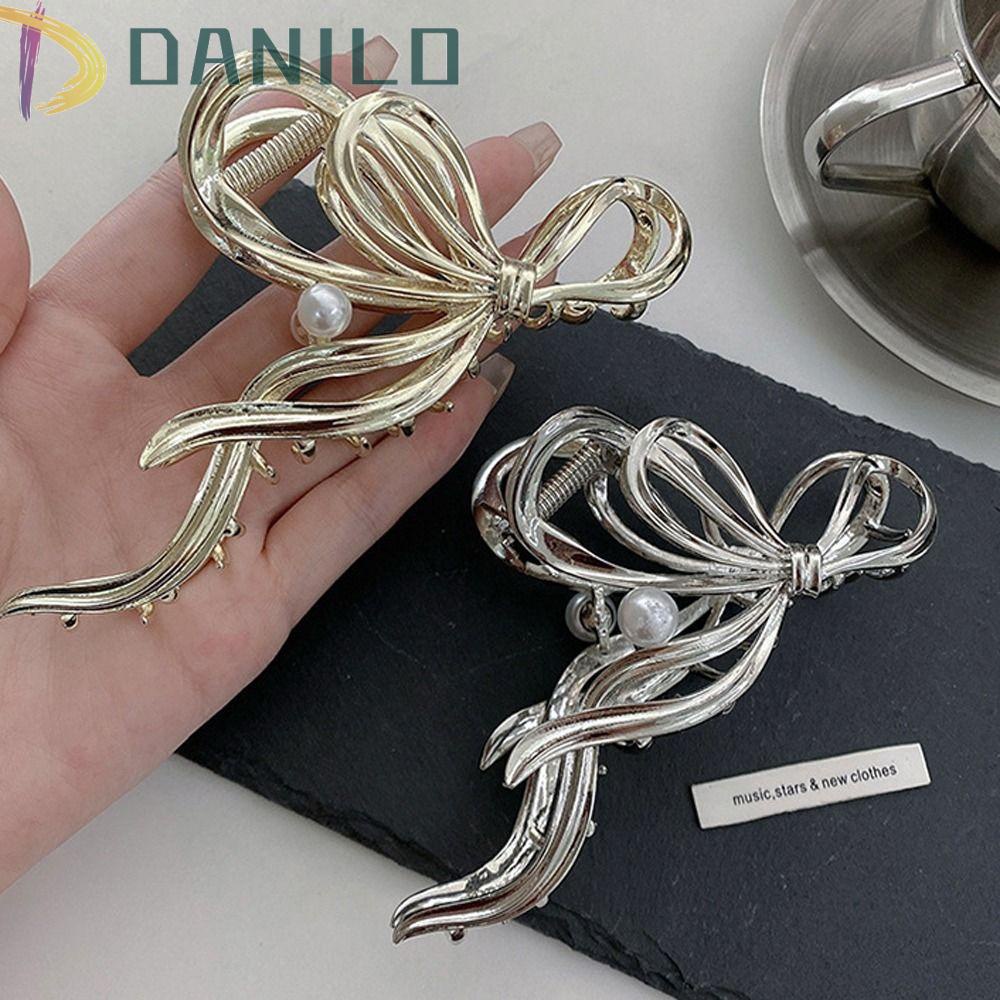 Kẹp Tóc Nơ Kim Loại Kiểu Dáng Ngọt Ngào Cho Nữ