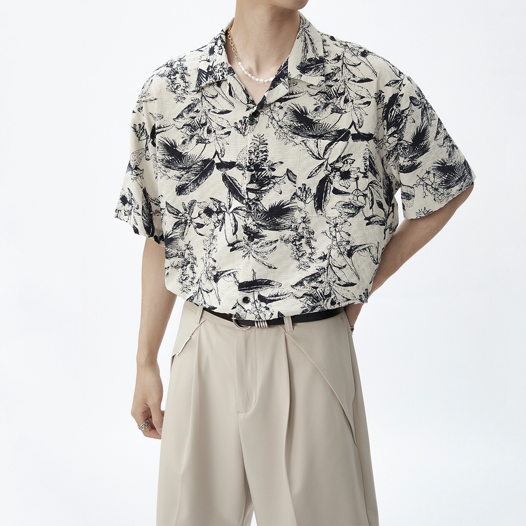 Áo Sơ Mi Lụa Lạnh Mỏng Cao Cấp Tay Ngắn Dáng Rộng Phong Cách Nhật Bản Thời Trang Mùa Hè Mới Cho Nam