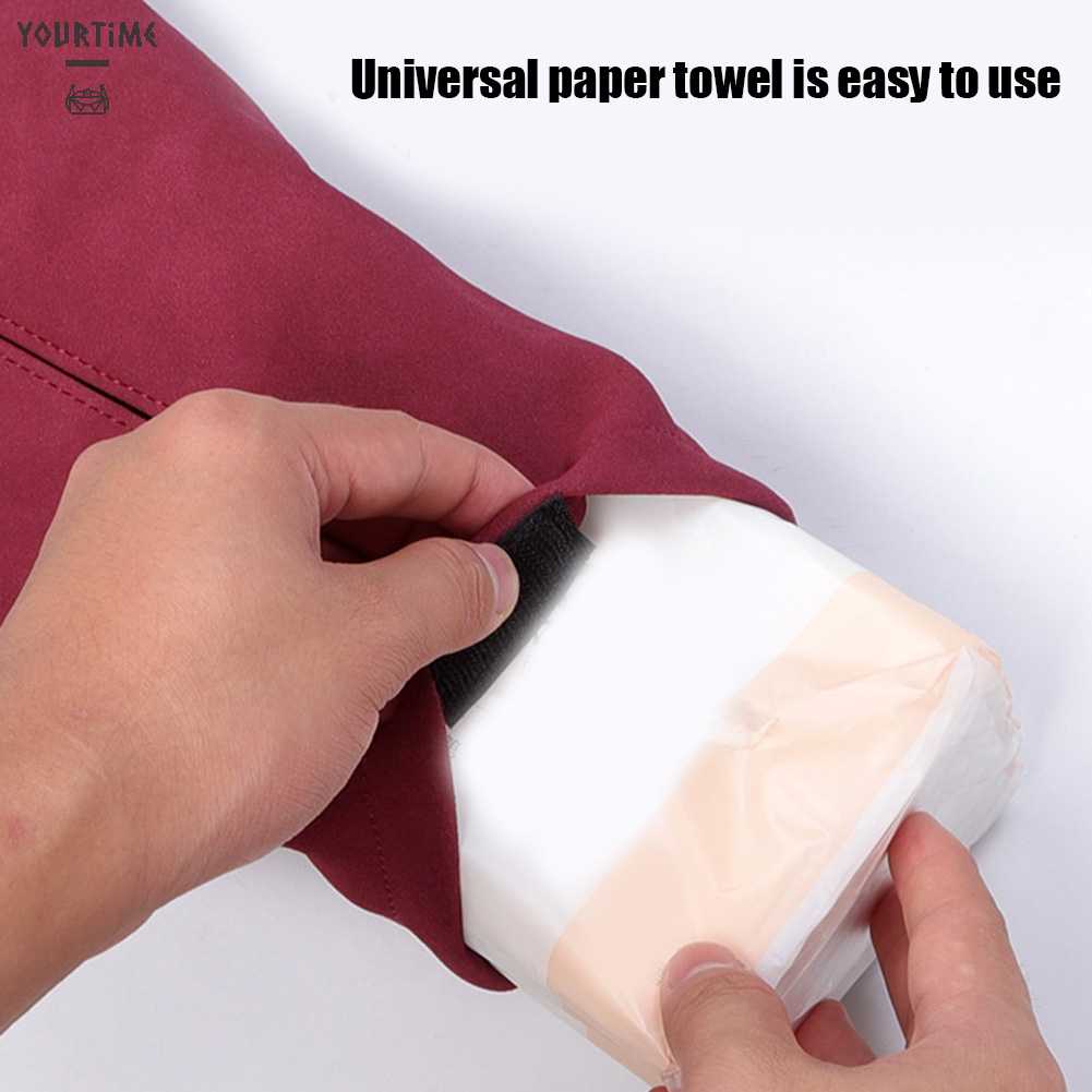 Hộp Đựng Khăn Giấy Bằng Da Lộn Gắn Ghế Sau Xe Hơi Tiện Dụng