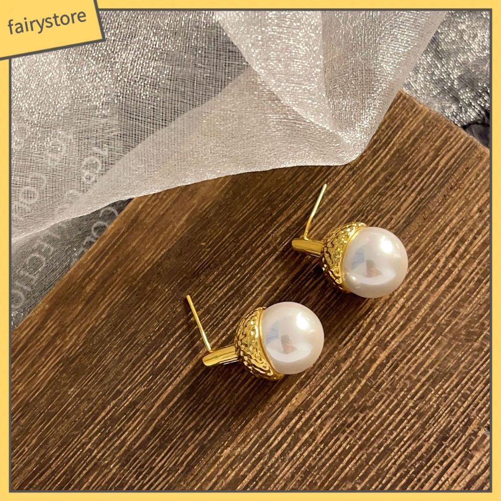 1 Đôi Bông Tai Hình Học Đính Ngọc Trai Giả Độ Bóng Cao Chống Mòn Không Gây Dị Ứng Thời Trang Cho Nữ