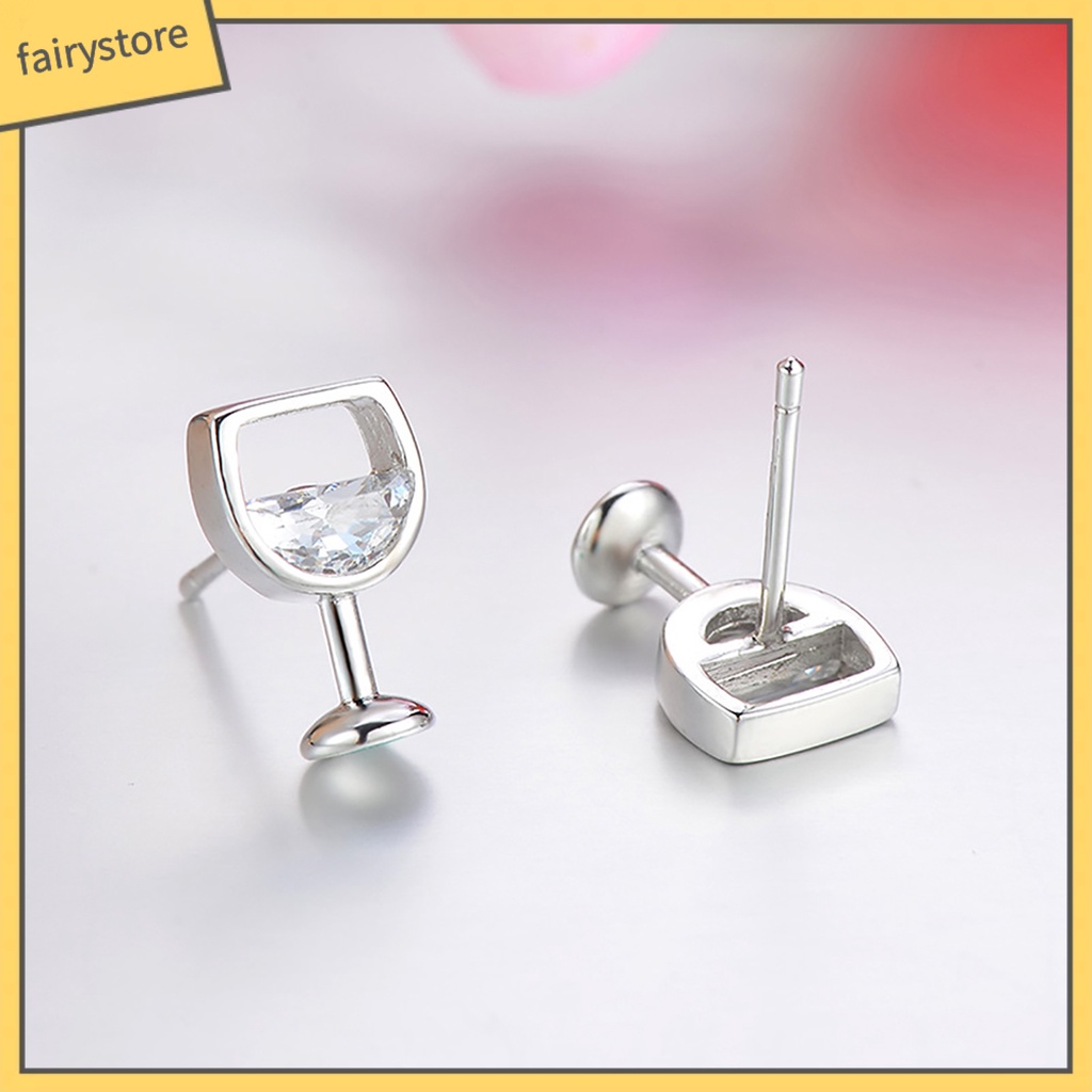 1 Đôi Bông Tai Đính Đá Zircon Chống Gỉ Thời Trang Dành Cho Nữ