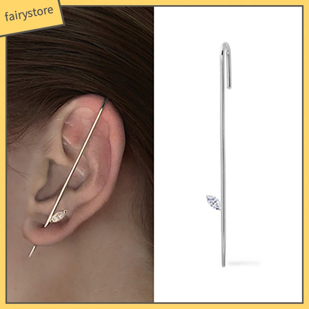 1 Chiếc Bông Tai Móc Đính Đá Cubic Zirconia Cho Nữ