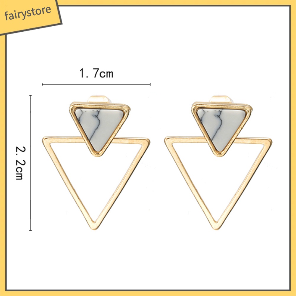 Đôi Bông Tai Hình Tam Giác Đính Đá Thời Trang Cho Nữ