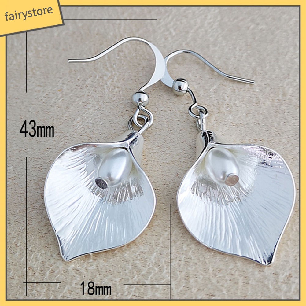 Bông Tai Hình Cánh Hoa Đính Ngọc Trai Nhân Tạo Phong Cách Retro Dành Cho Nữ