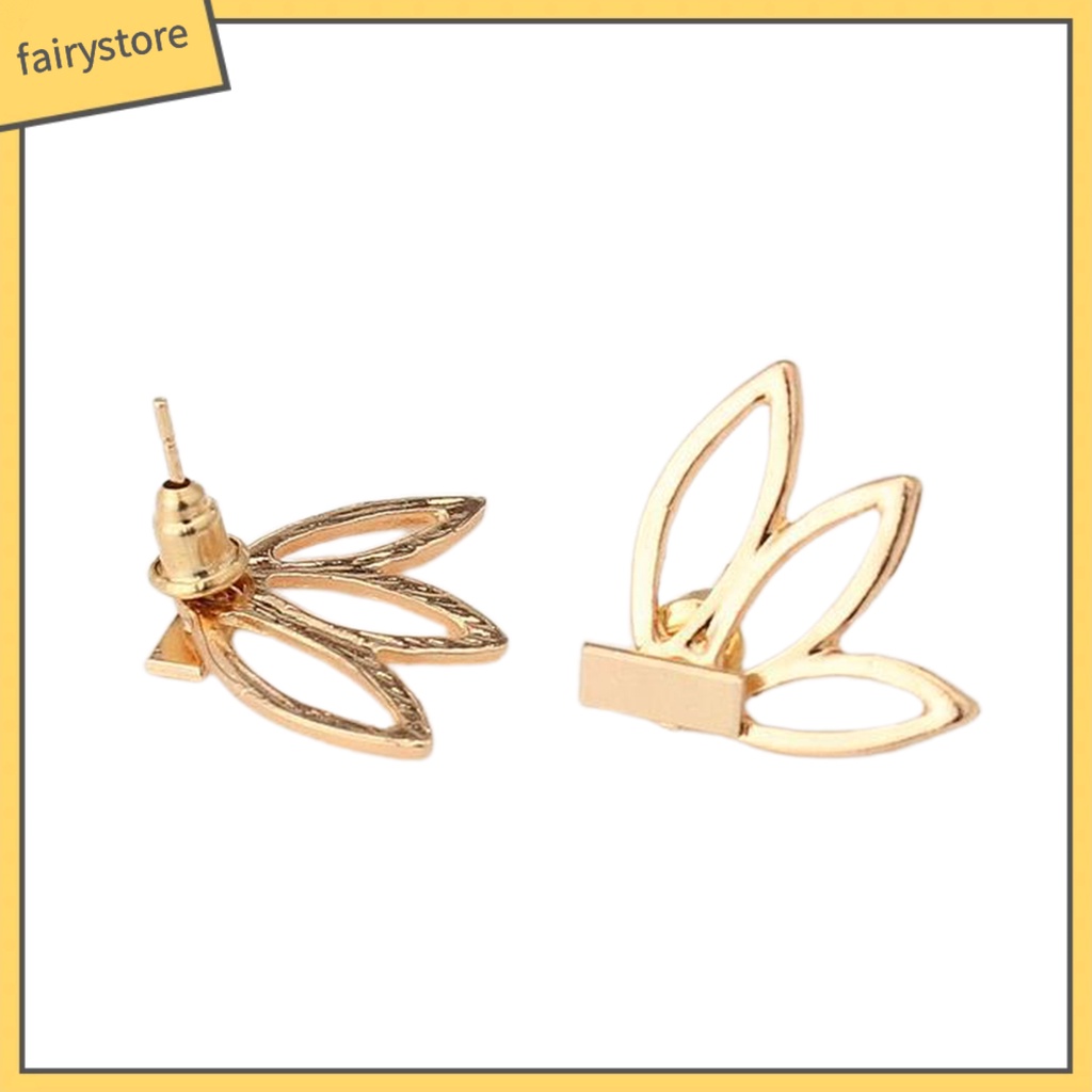 Bông Tai Hợp Kim Hình Hoa Sen Rỗng Thanh Lịch Sáng Tạo Cho Nữ