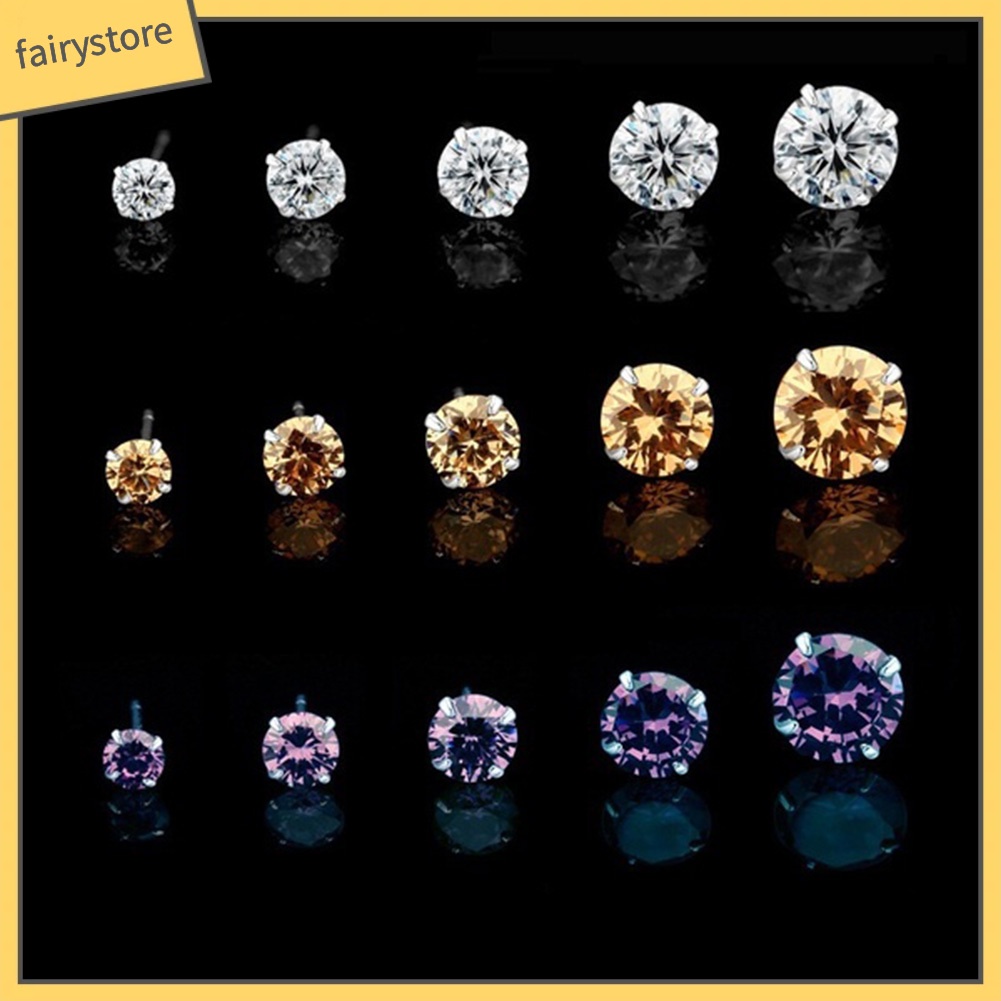 Bông Tai Tròn Đính Đá Lấp Lánh Thời Trang Dành Cho Nữ