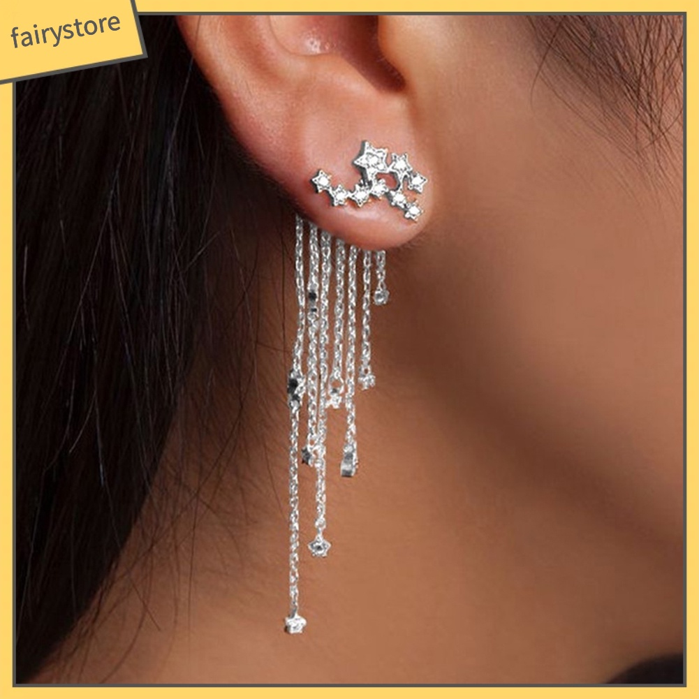 Khuyên Tai Tua Rua Hình Ngôi Sao Đính Đá Thời Trang Cho Nữ