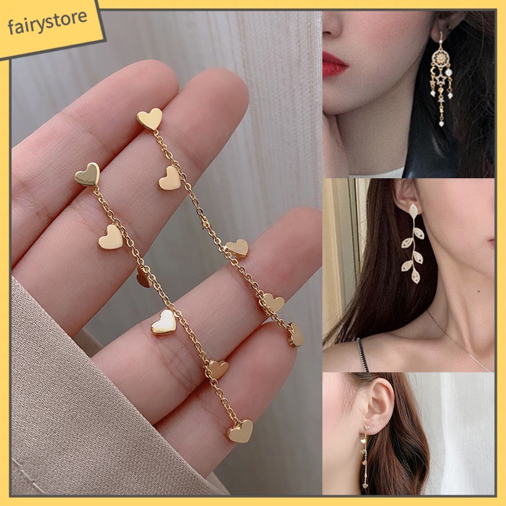 1 Đôi Bông Tai Dáng Dài Đính Đá Thời Trang Dự Tiệc