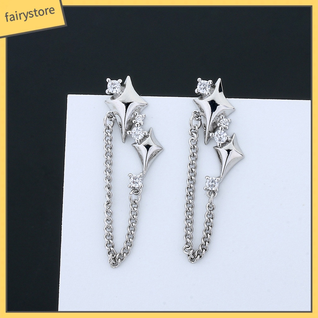 1 Bông Tai Dáng Dài Đính Đá Thời Trang Cho Nữ