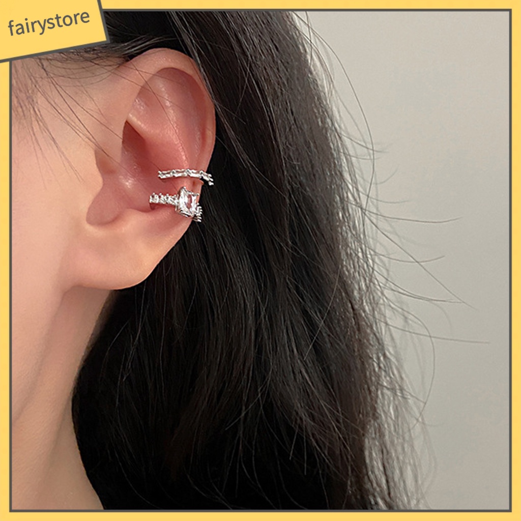 [FRO] 1 Khuyên Kẹp Tai Thời Trang Sáng Bóng Không Cần Xỏ Lỗ Thanh Lịch Cho Nữ