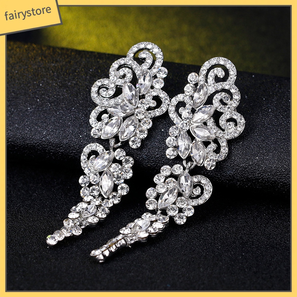 Bông Tai Dáng Dài Đính Đá Thời Trang Cho Nữ