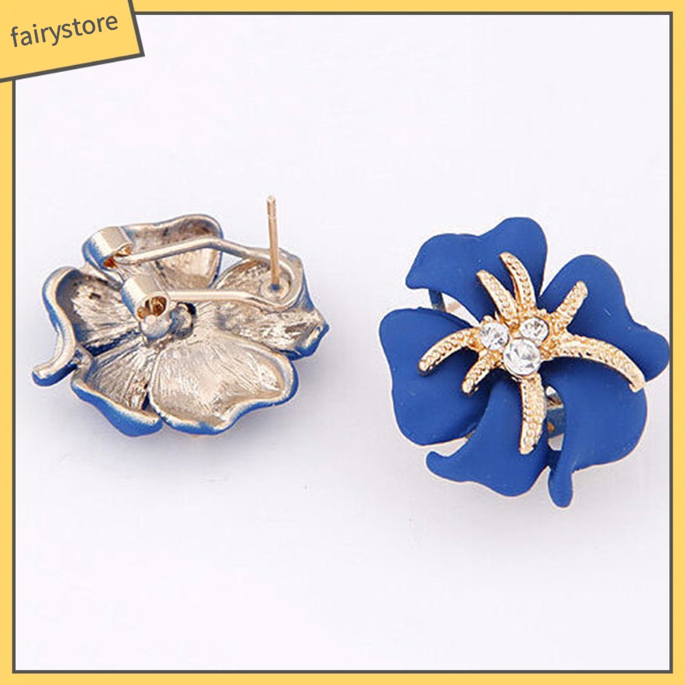 Bông Tai Hình Hoa / Sao Biển Đính Đá Lấp Lánh Thanh Lịch Dành Cho Cô Dâu