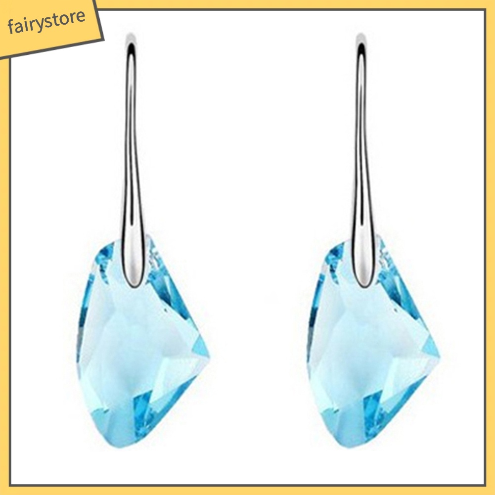 Bông Tai Dạng Móc Thả Đính Đá Phong Cách Hoàng Gia Thời Trang Cho Nữ