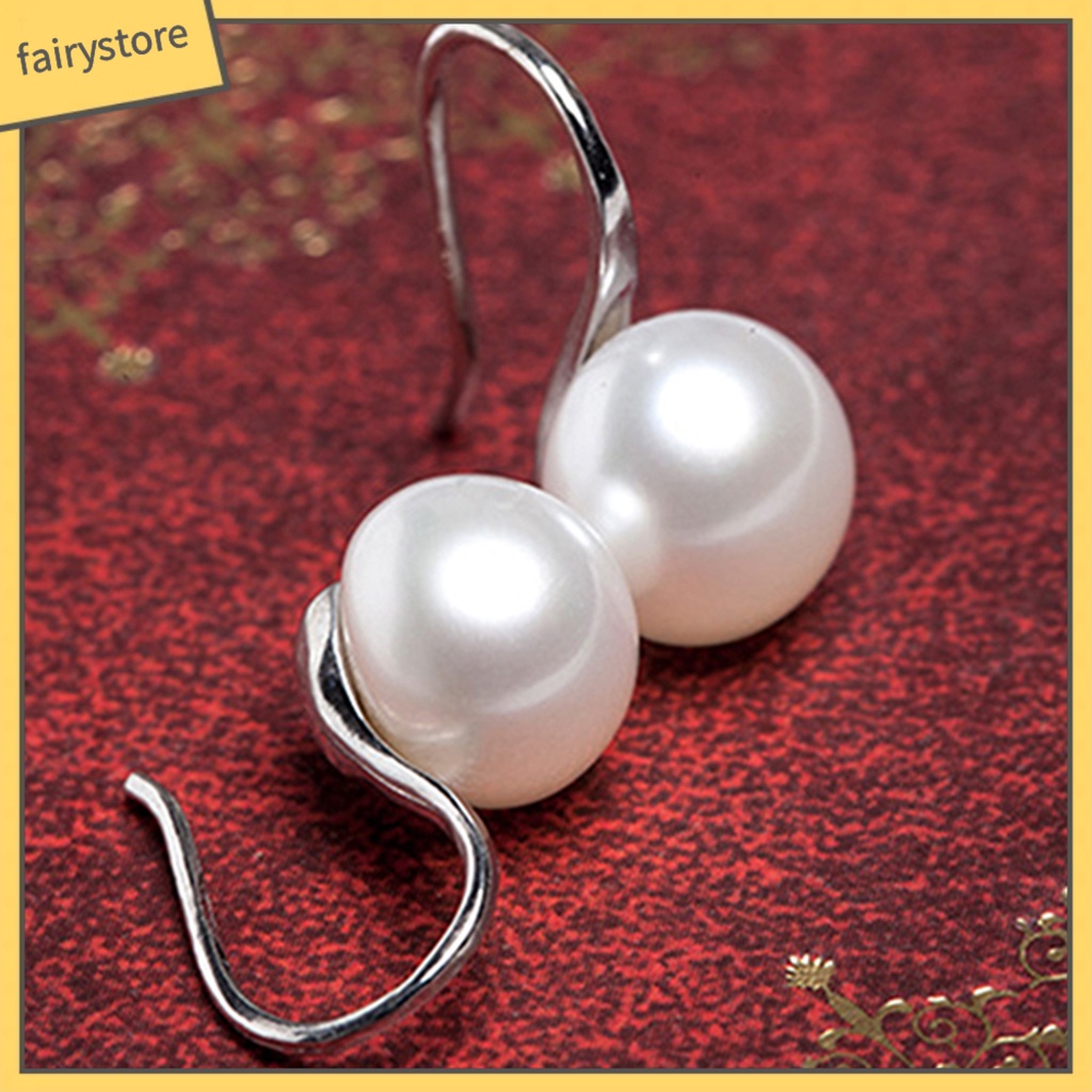 Bông Tai Móc Đính Ngọc Trai Nhân Tạo Nhỏ Gọn Dễ Phối Đồ Thanh Lịch Cho Nữ