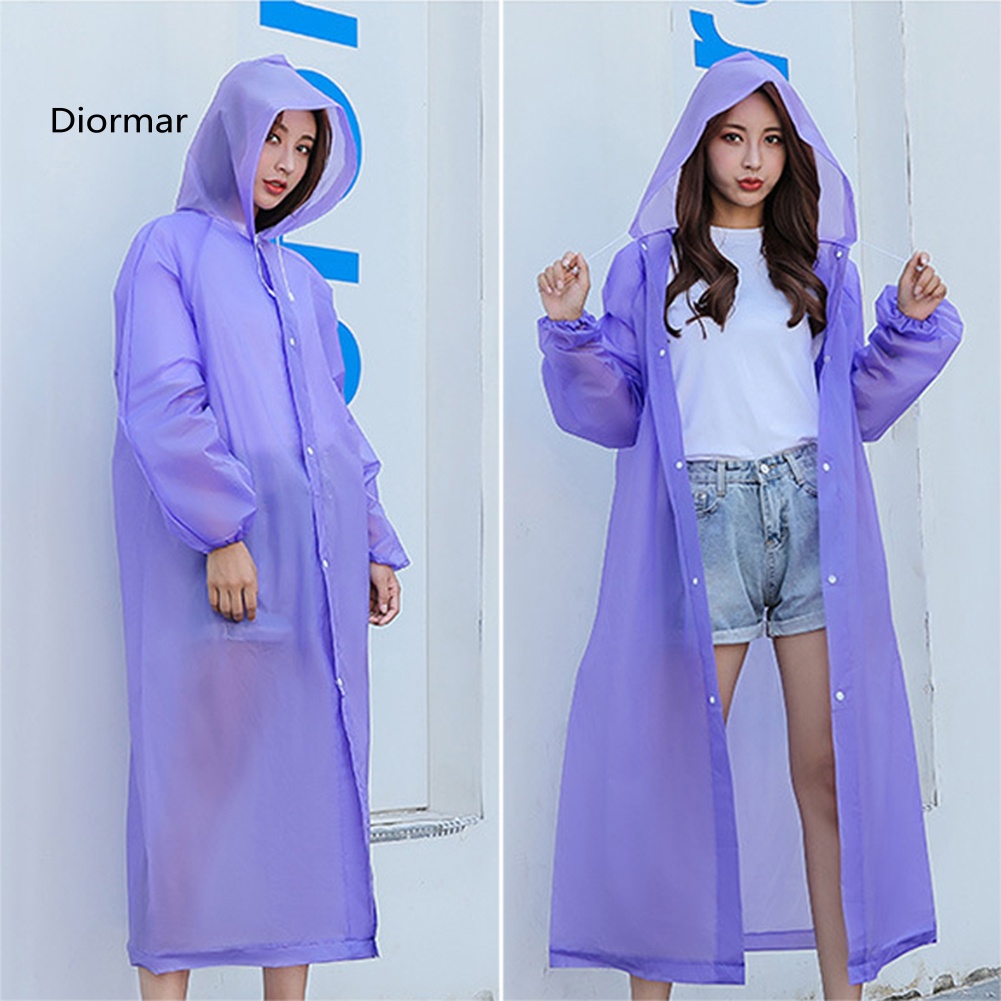 Áo Mưa Có Mũ Trùm Chống Nước Phối Dây Rút Unisex