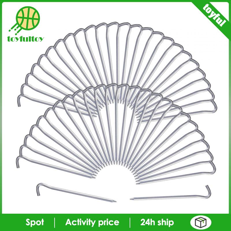 [Toyfulcabin] Gói 50 Chốt Cắm Lều Bằng Nhôm 7inch Chịu Tải Nặng