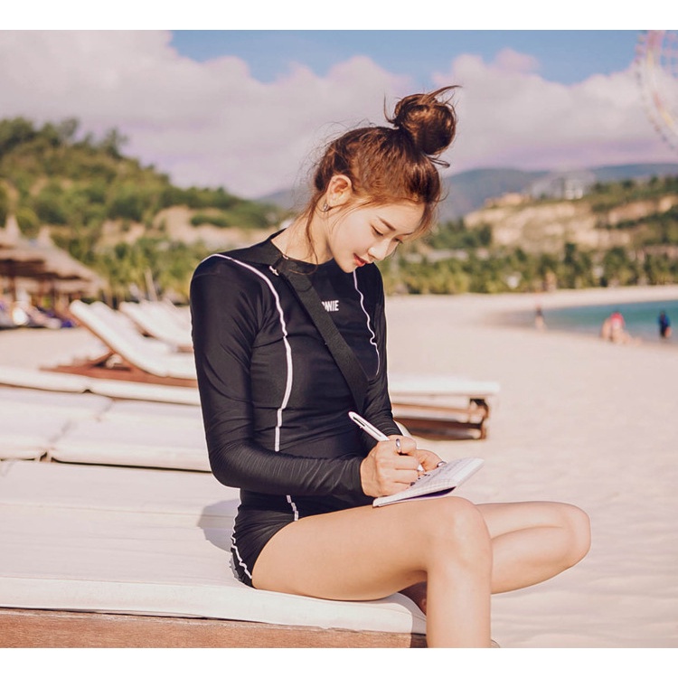 Bikini đi biển Đùi Quảng Châu Đồ Bơi Nữ Dài Tay chống nắng 2 mảnh Chất Đẹp 2101 2201 k5T4-2