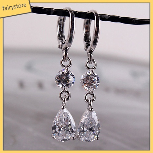 Bông Tai Hình Giọt Nước Đính Đá Thời Trang Dành Cho Nữ