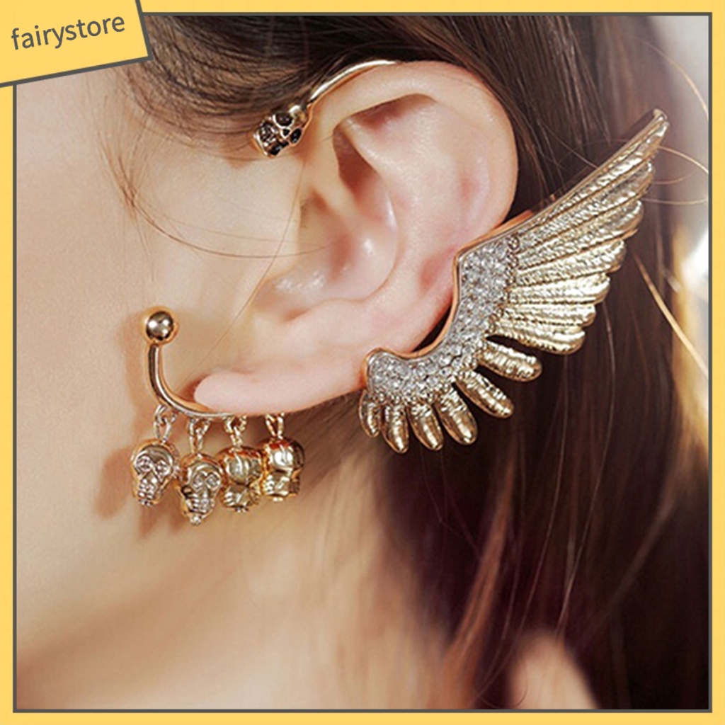 Khuyên Vành Tai Hình Đầu Lâu Đính Đá Cá Tính Cho Nữ