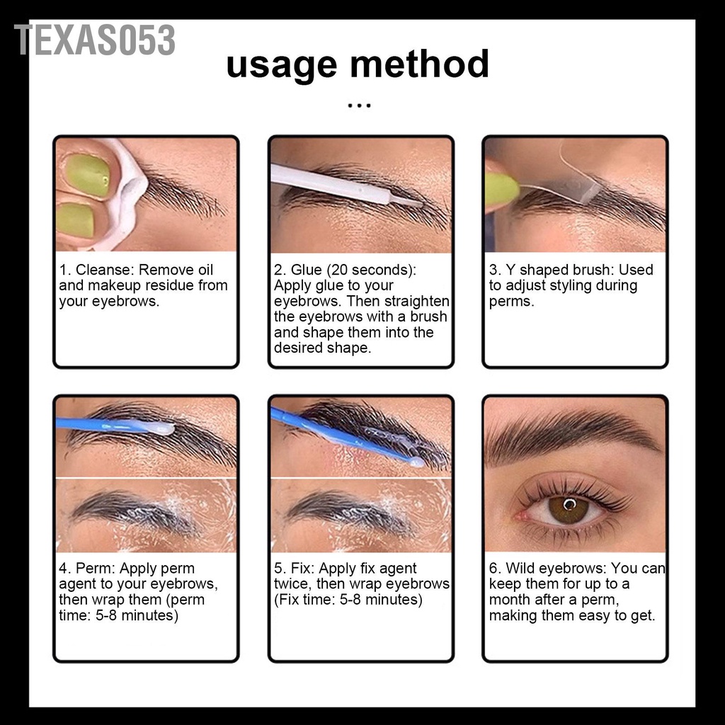 Texas053 Bộ Dụng Cụ Uốn Lông Mi Lâu Dài Thân Thiện Với Làn Da Nâng Cho Salon Sử Tại Nhà