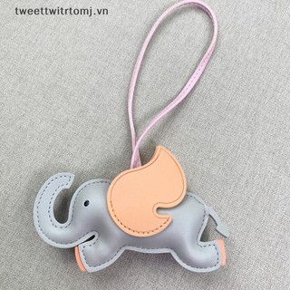 Móc Treo Chìa Khóa Bằng Da PU Hình Chú Voi Bay Độc Đáo Trang Trí Túi Xách Nữ
