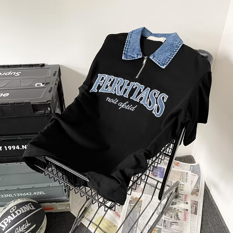 Áo Thun polo Ngắn Tay Thêu Họa Tiết Phong Cách Cổ Điển Dành Cho Cả Nam Và Nữ