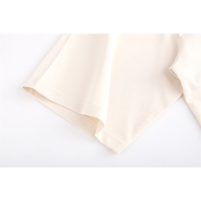 G &amp; CI Áo Thun Ngắn Tay Thêu Họa Tiết Cầu Lông Cổ Điển Thời Trang