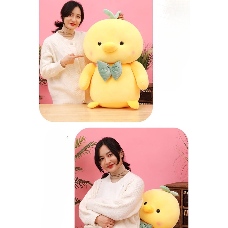 Thú Nhồi Bông Hình Gà Con Màu Vàng Siêu Mềm Dùng Làm Quà Tặng Cho Bé Gái