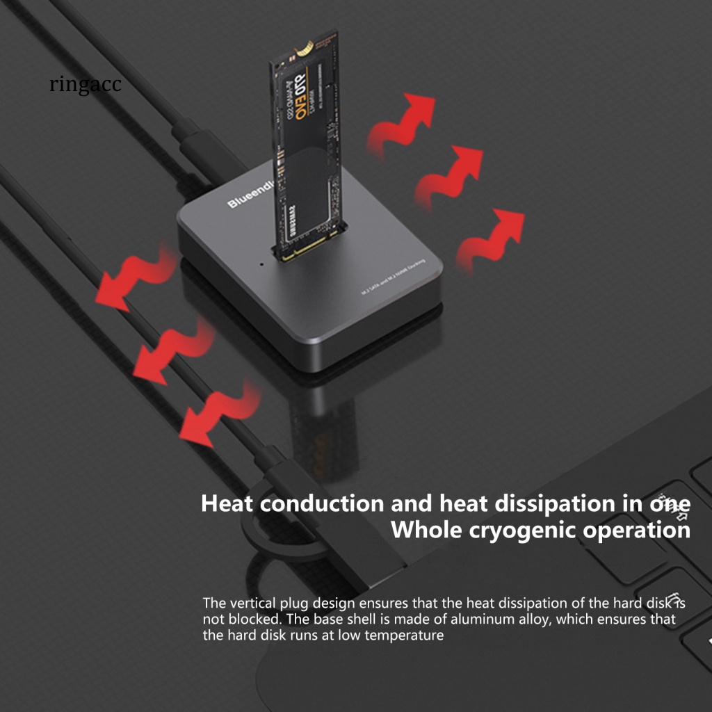 Vỏ Ổ Cứng Bằng Hợp Kim Nhôm Tốc Độ Cao M.2 SATA / NVMe Type-C 3.1