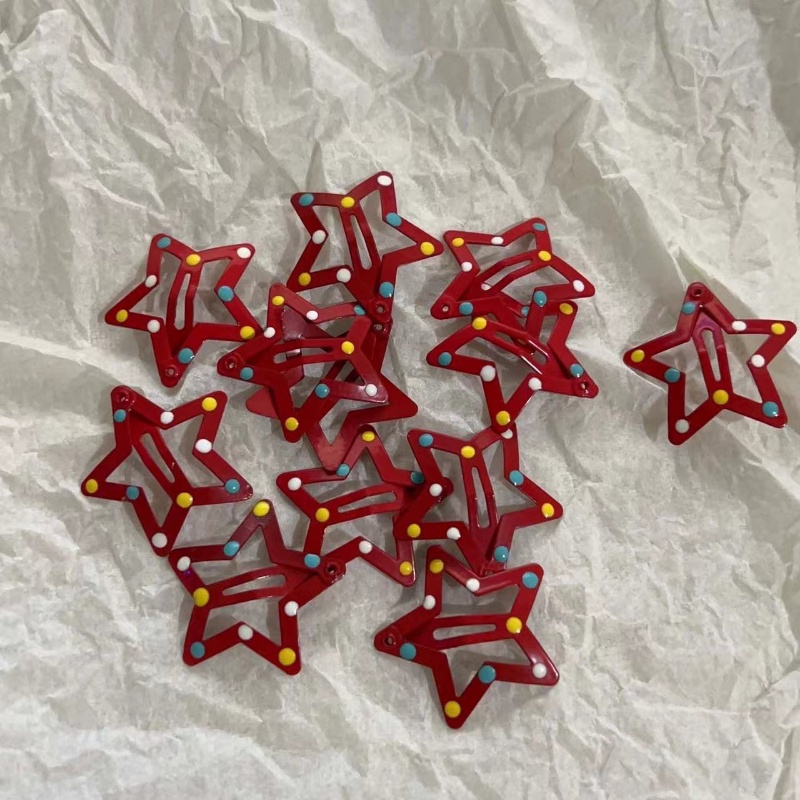 Kẹp Tóc BB / Kẹp Tóc Ngôi Sao / Chấm Bi Đỏ Phong Cách Hàn Quốc Dễ Thương Cho Bé Gái