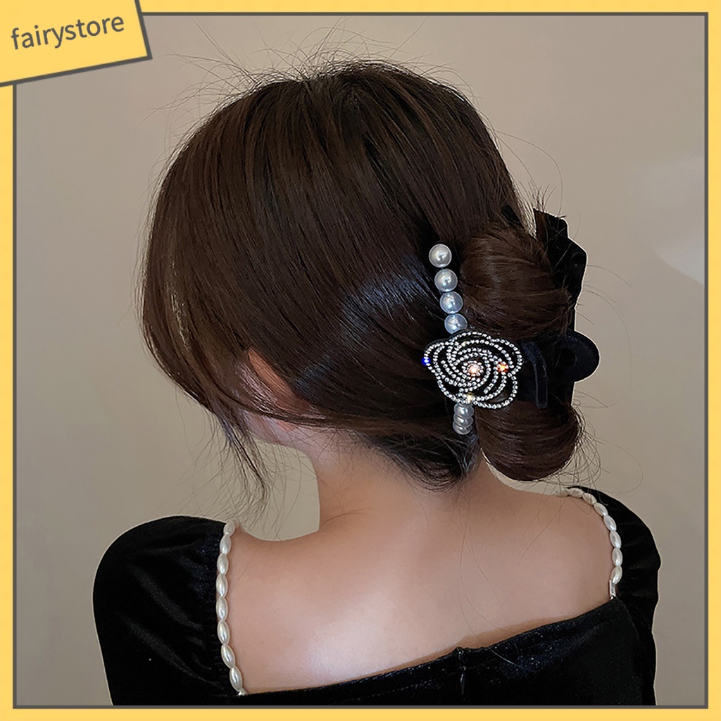 Kẹp Tóc Càng Cua Mini Đính Ngọc Trai Nhân Tạo Xinh Xắn Cao Cấp Chống Trượt Cho Nữ