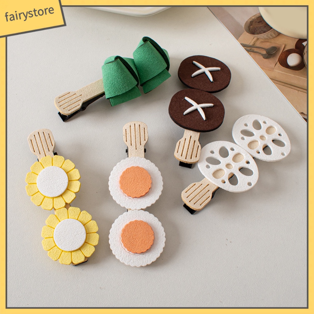 Kẹp Tóc Hình Cây Nấm Viền Dài Chống Trượt Bằng Thép Không Gỉ