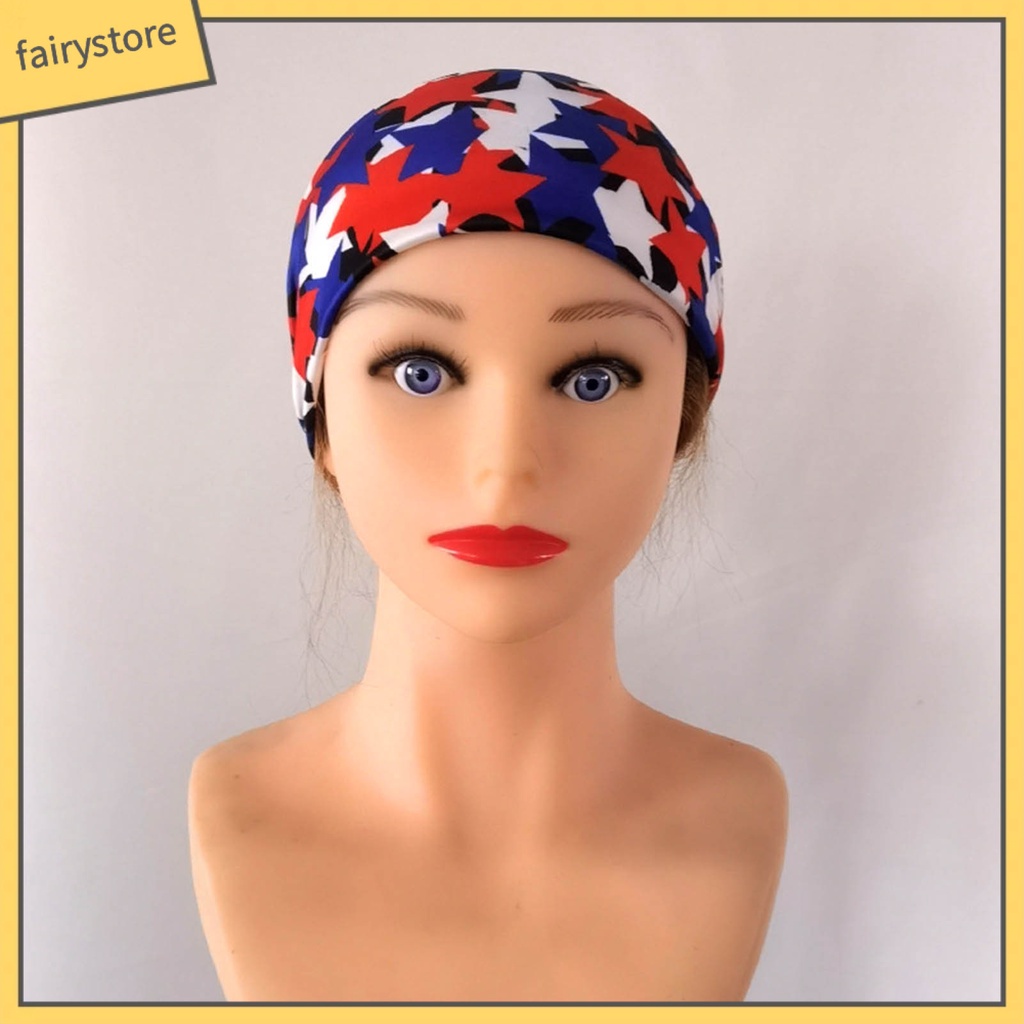 Băng Đô Cài Tóc Bản Rộng Co Giãn Chống Trượt Không Phai Họa Tiết Ngôi Sao