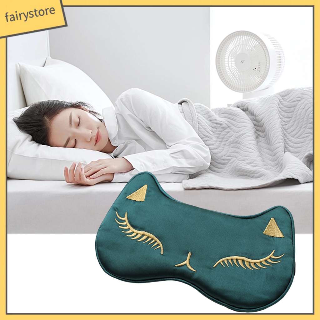 Miếng Dán Che Mắt Ngủ Làm Mát Thêu Họa Tiết Hoạt Hình Dễ Điều Chỉnh