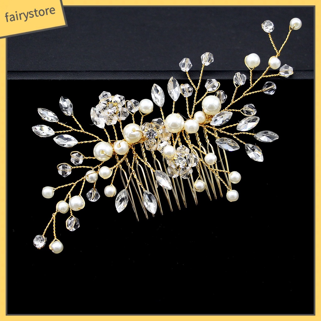[FRO] Lược Cài Tóc Đính Ngọc Trai Giả Có Thể Tái Sử Dụng Nhiều Lần Trang Trí Đám Cưới