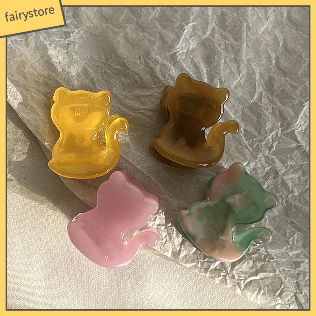 Kẹp Tóc Trang Trí Hình Mèo / Gấu Hoạt Hình Chống Mòn