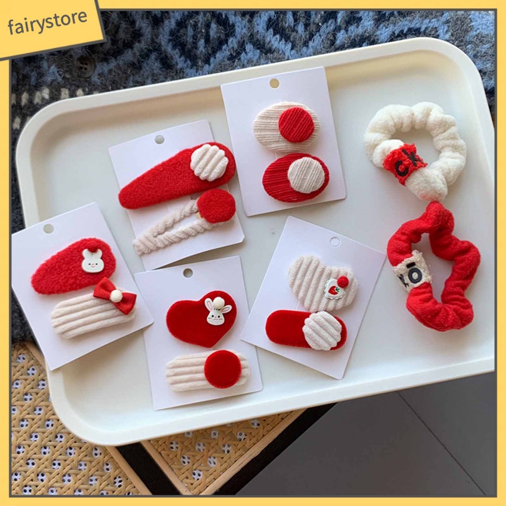 Bộ 1 / 2 Dây Cột Tóc Mềm Co Giãn Chống Trượt Hình Thỏ Hoạt Hình Cho Nữ