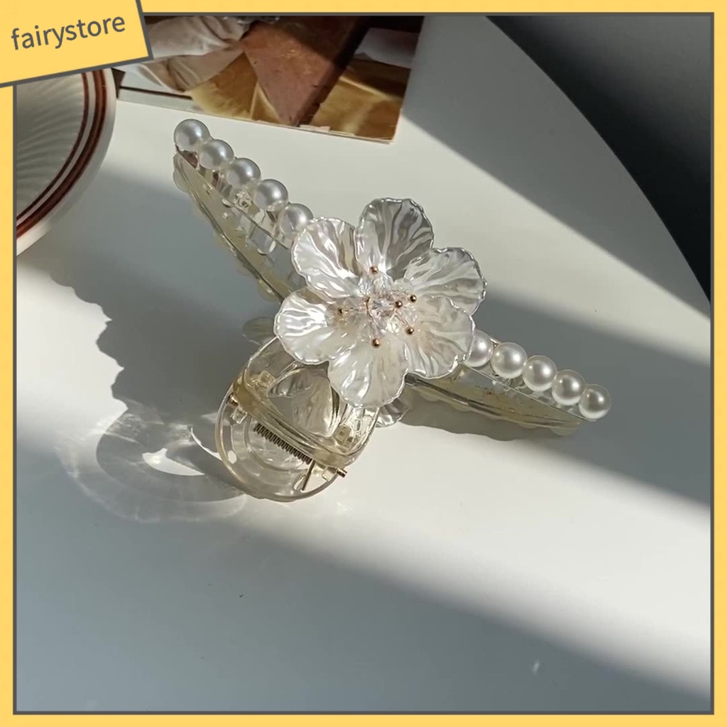 Kẹp Tóc Càng Cua Lớn Đính Ngọc Trai Giả Xinh Xắn Cho Nữ