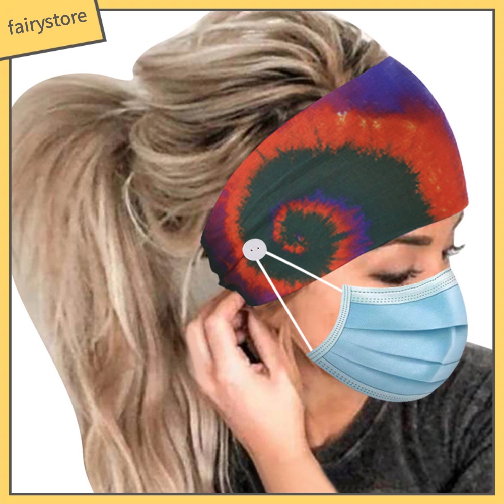 Băng Đô Cài Tóc Co Giãn In Họa Tiết Thời Trang Kèm / Không Nút Cài Tiện Dụng Cho Người Tập Yoga / Chạy