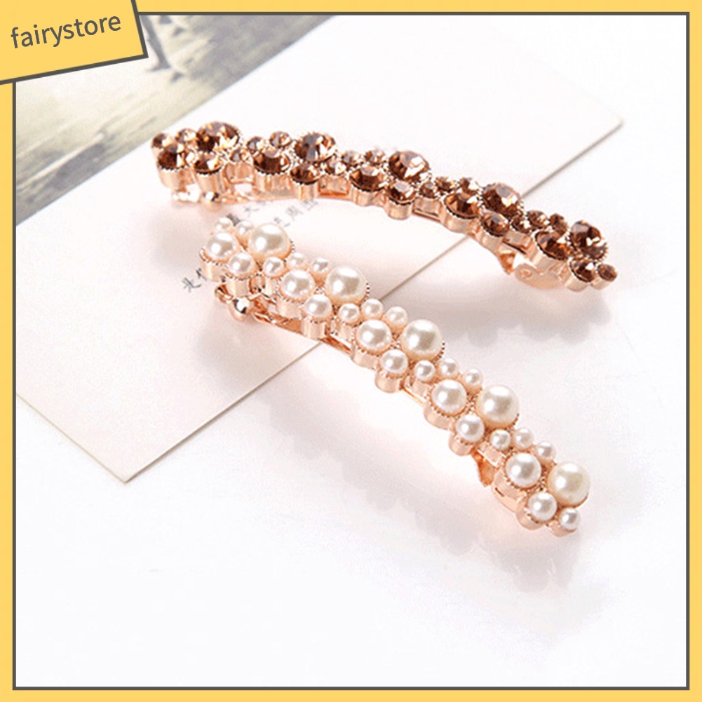 Kẹp Tóc Đính Đá Và Ngọc Trai Giả Thời Trang Dành Cho Nữ